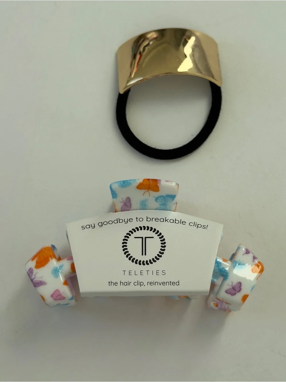TELETIES Fluttering By Medium Hair Clip with Bonus Scrunchie. NEW!